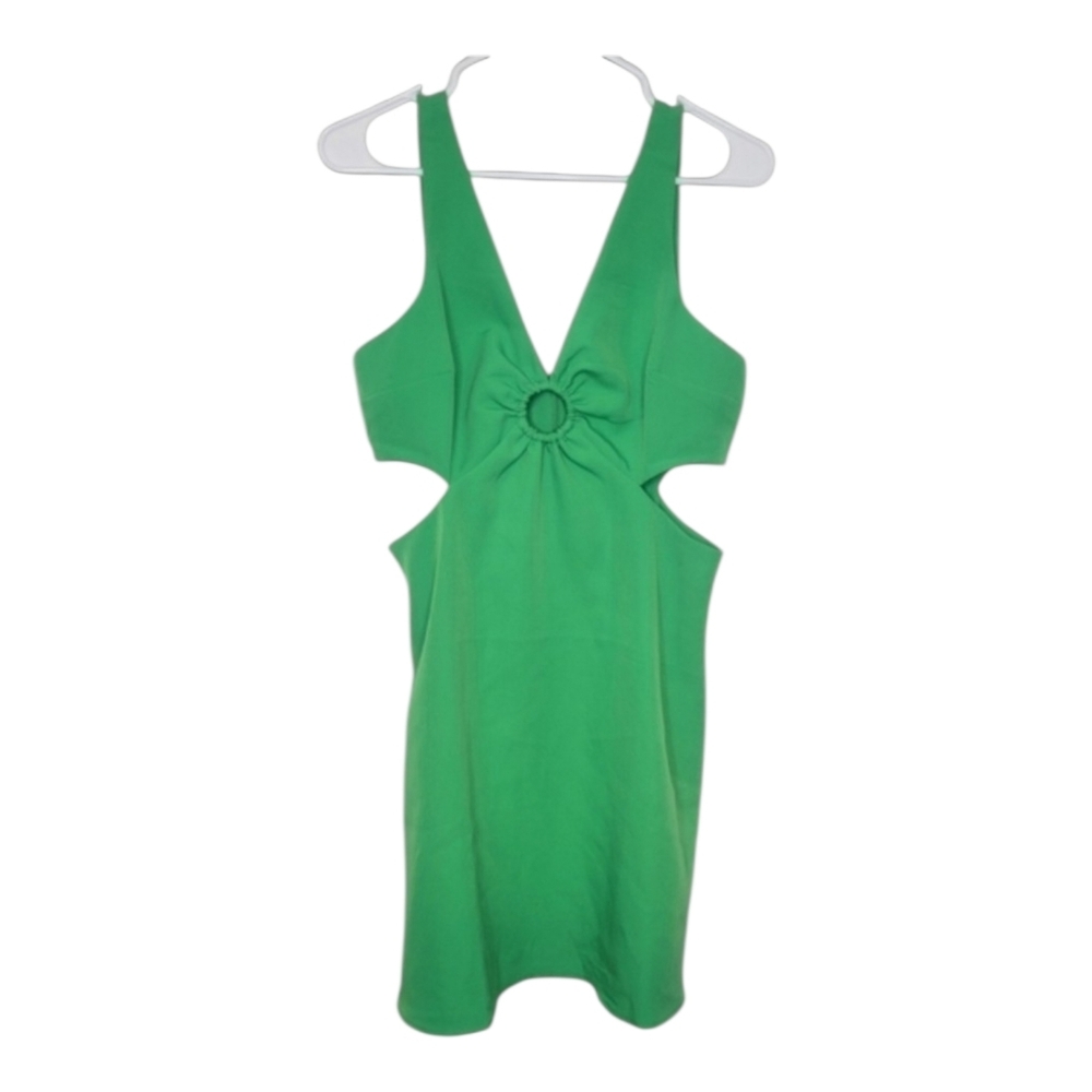 Lush Womens Kelly Green Cut Out Party Mini Dress Size Large